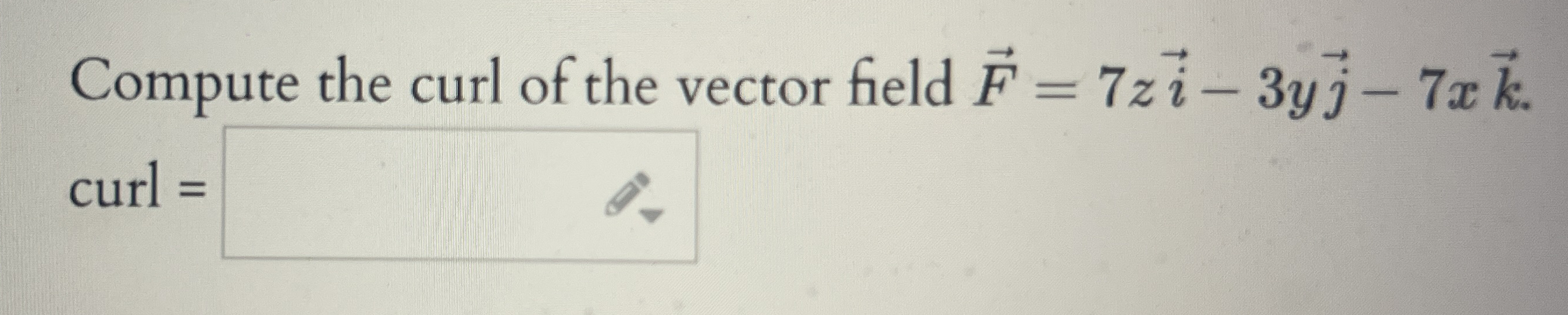 Compute the curl of the vector field vec ( F ) =