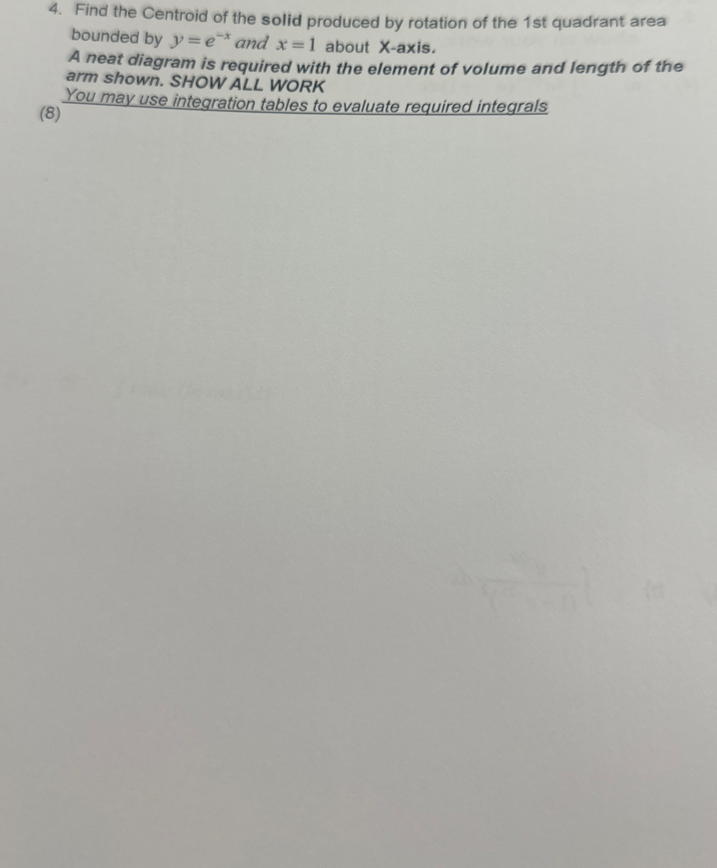 Find the Centroid of the solid produced by