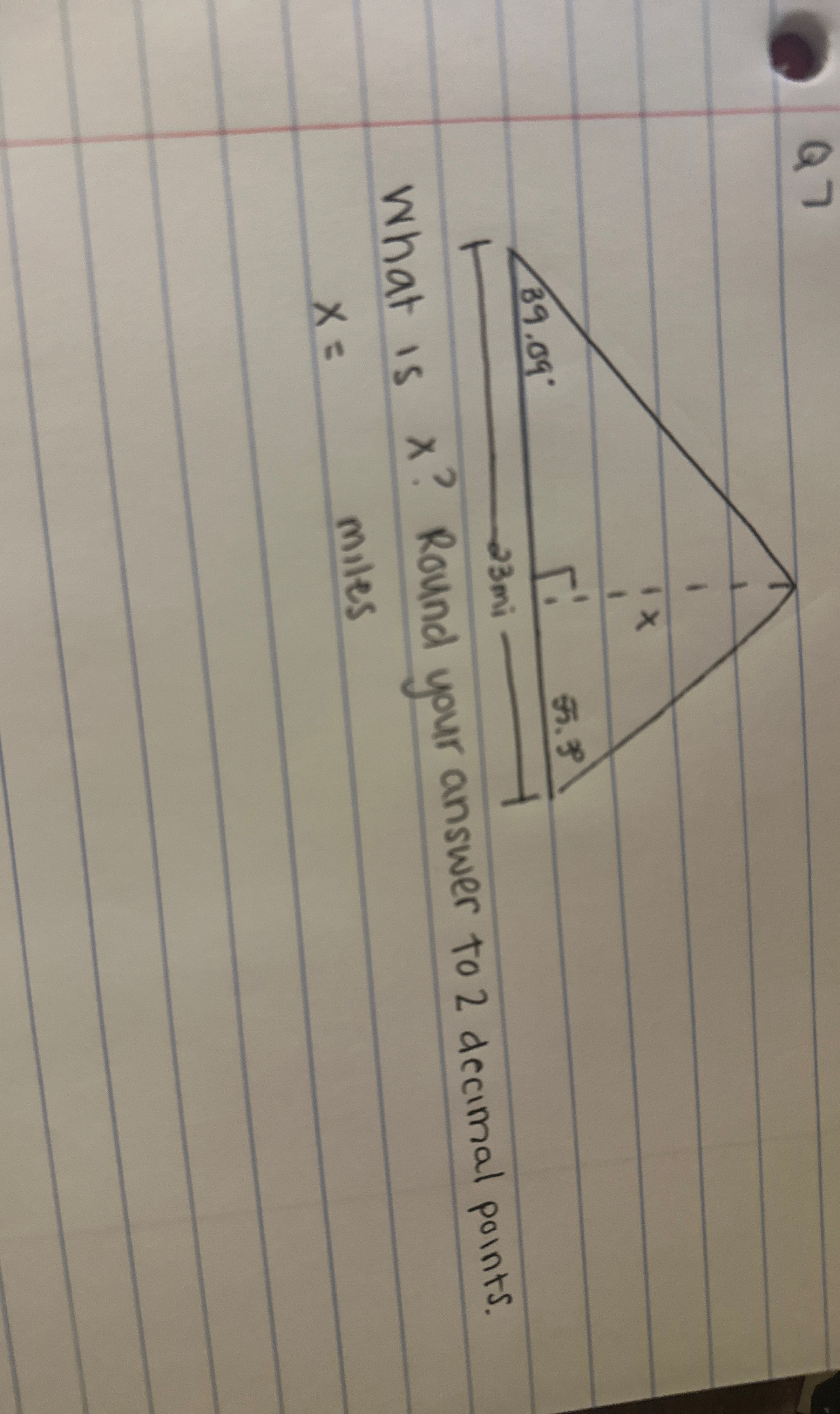 What is x ? Round your answer to 2 decimal