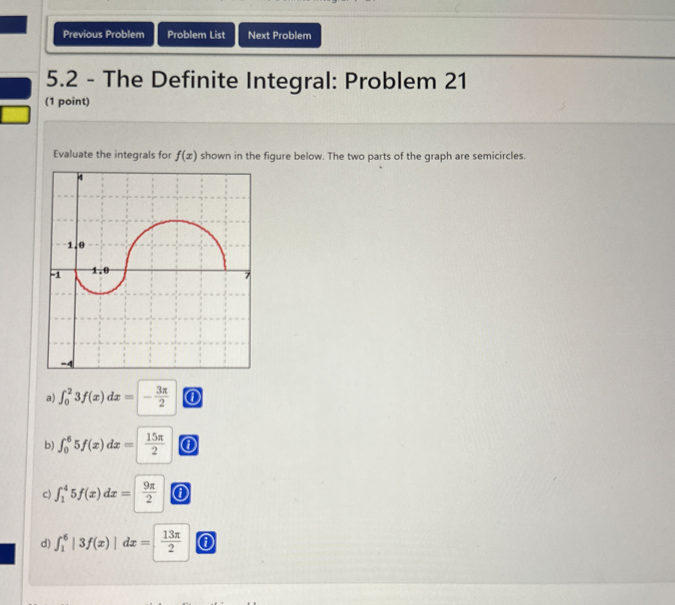 5 . 2 - The Definite Integral: Problem 2 1 ( 1