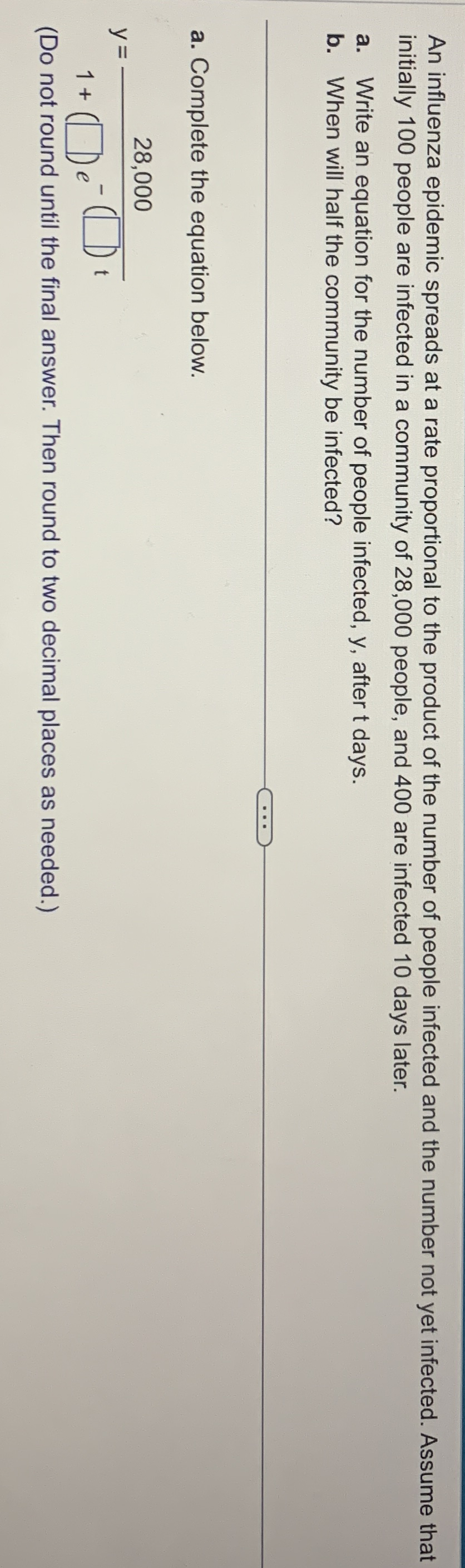 An influenza epidemic spreads at a rate