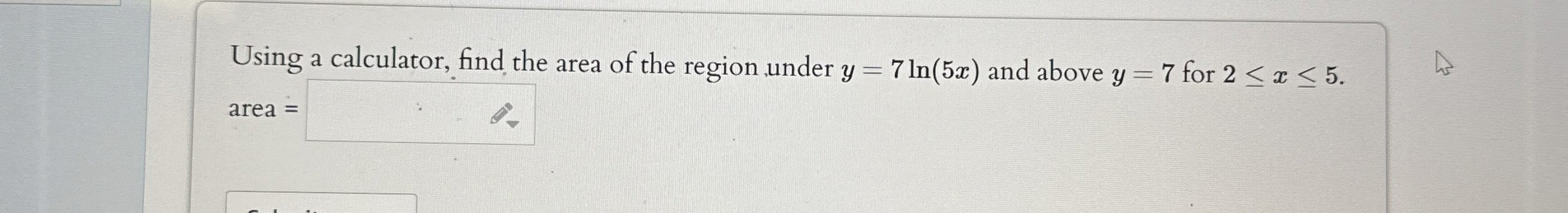 Using a calculator, find the area of the region