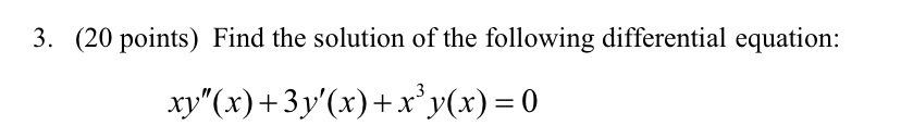 ( 2 0 points ) Find the solution of the following