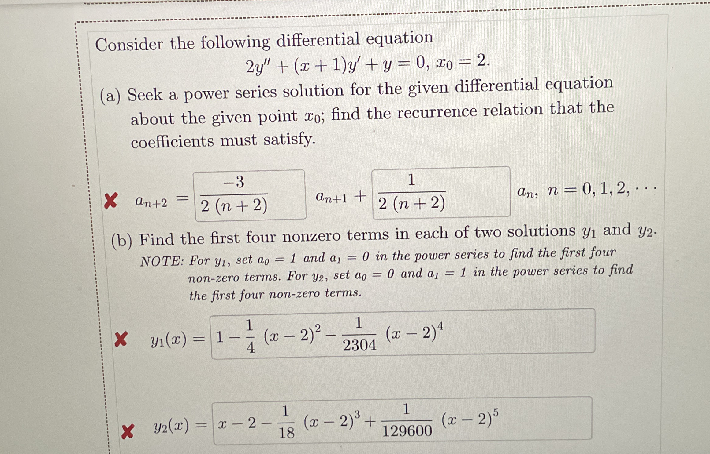 Consider the following differential equation 2 y