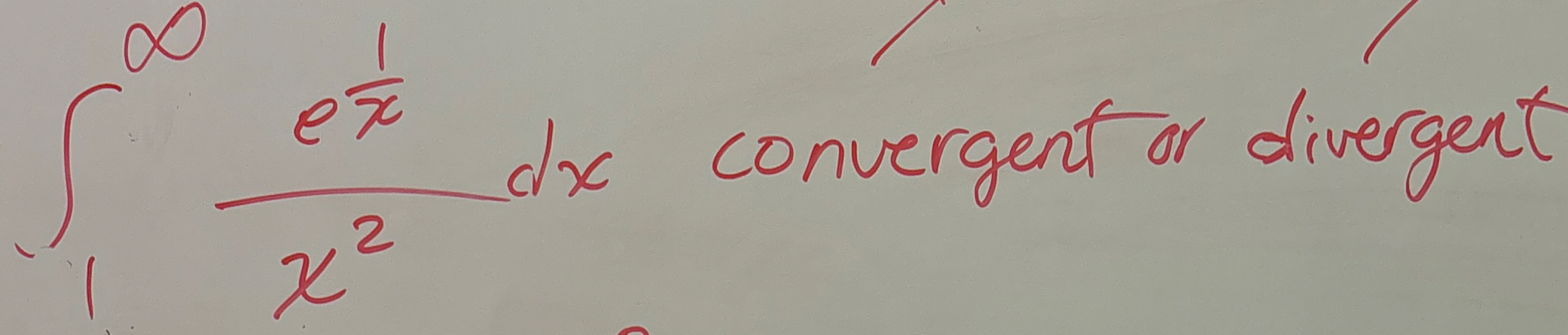 1 e 1 x x 2 d x convergent or divergent