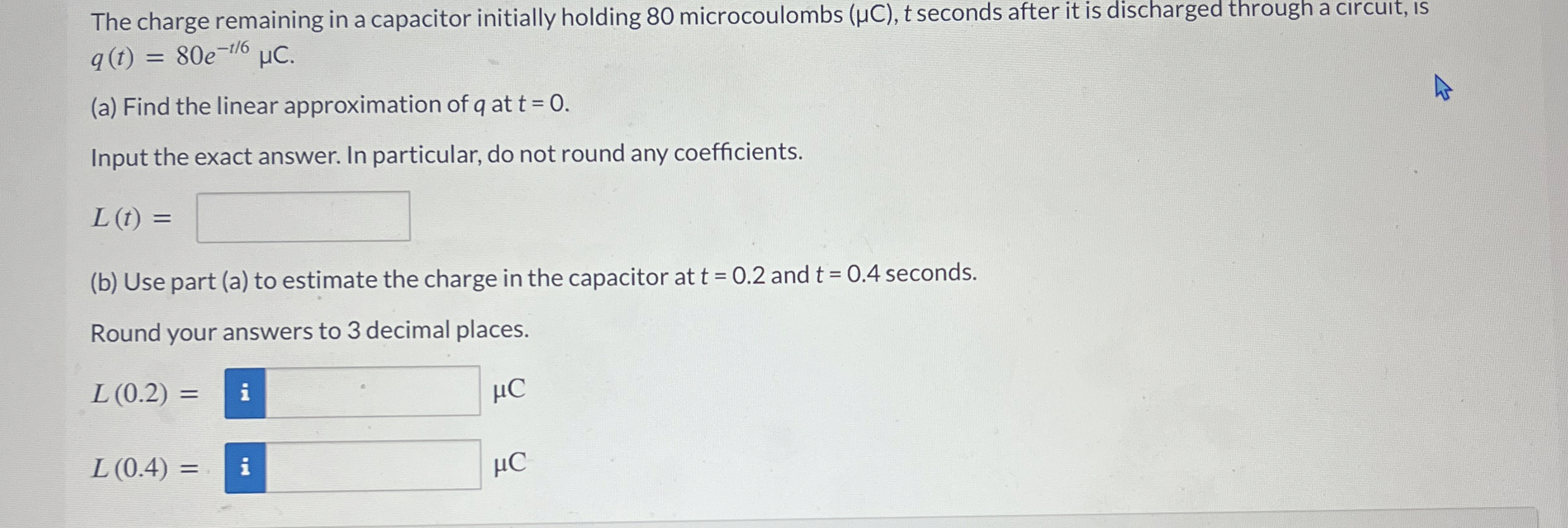 The charge remaining in a capacitor initially