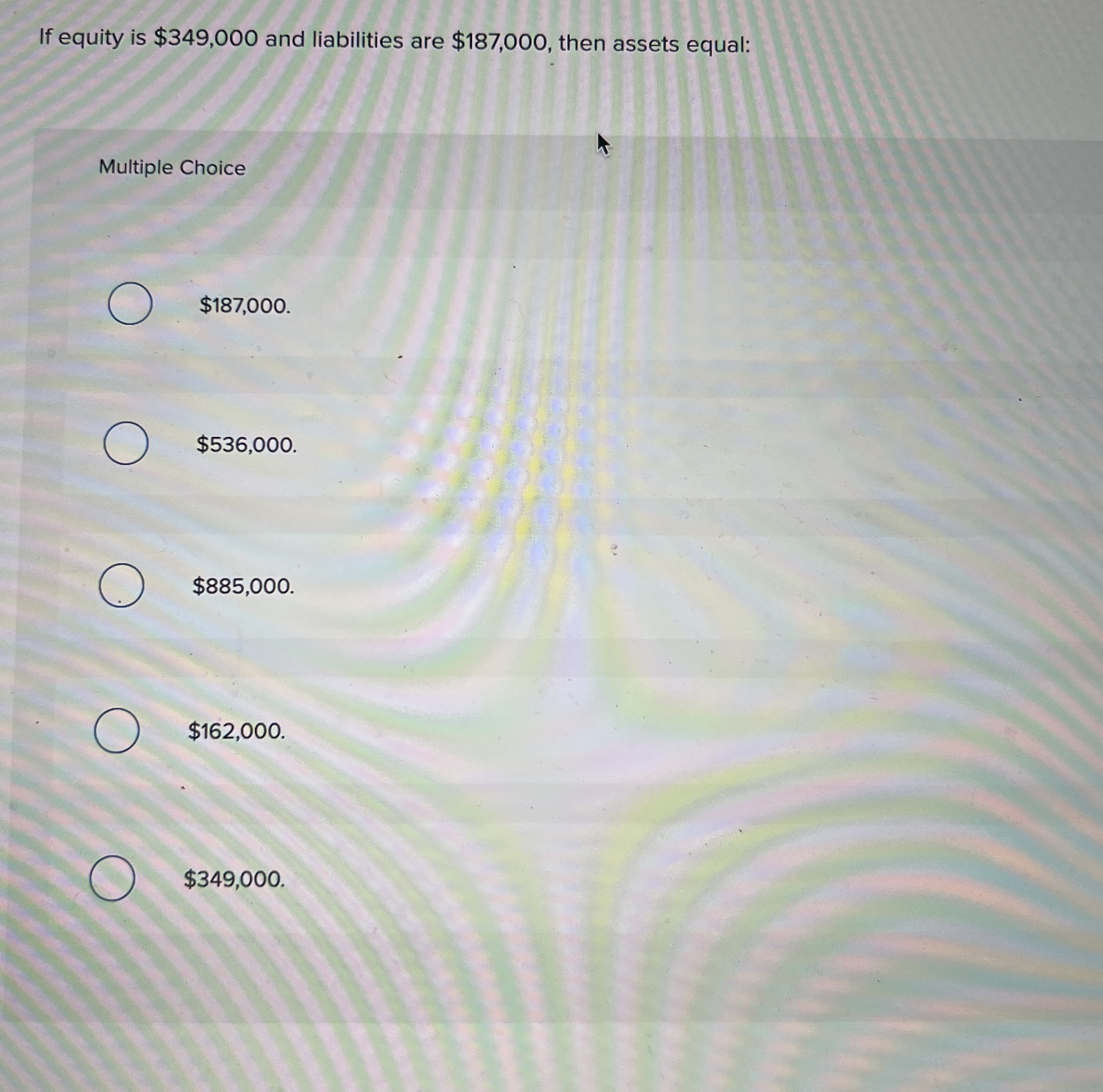 If equity is $ 3 4 9 , 0 0 0 and liabilities are