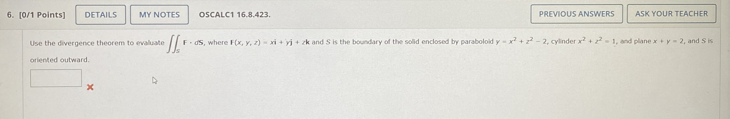 [ 0 / 1 Points ] OSCALC 1 1 6 . 8 . 4 2 3 . Use