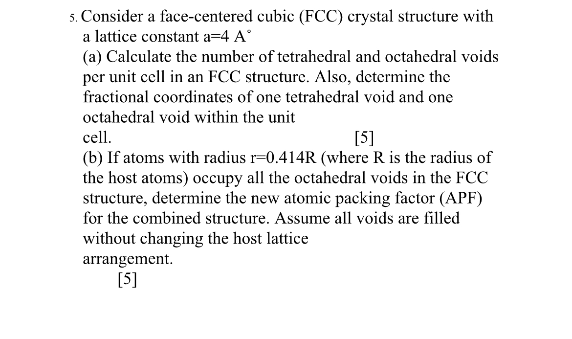 Consider a face - centered cubic ( FCC ) crystal