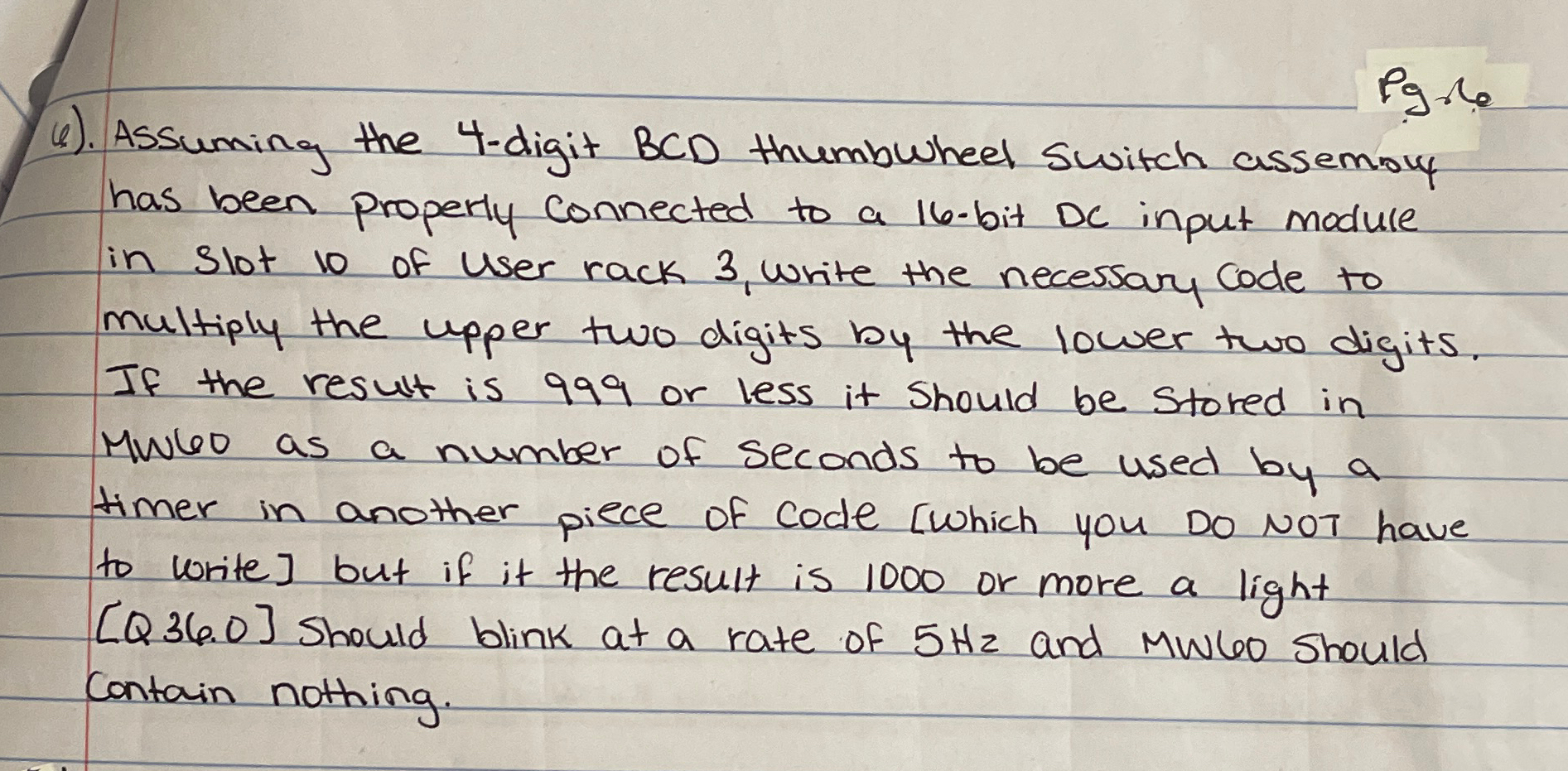 Pg . le . Assuming the 4 - digit BCD thumbwheel