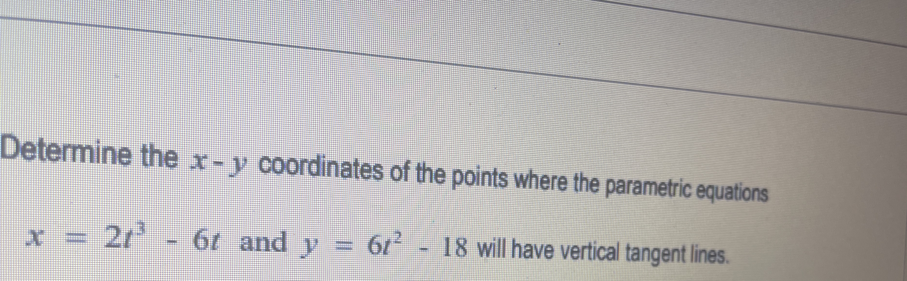 Determine the x - y coordinates of the points