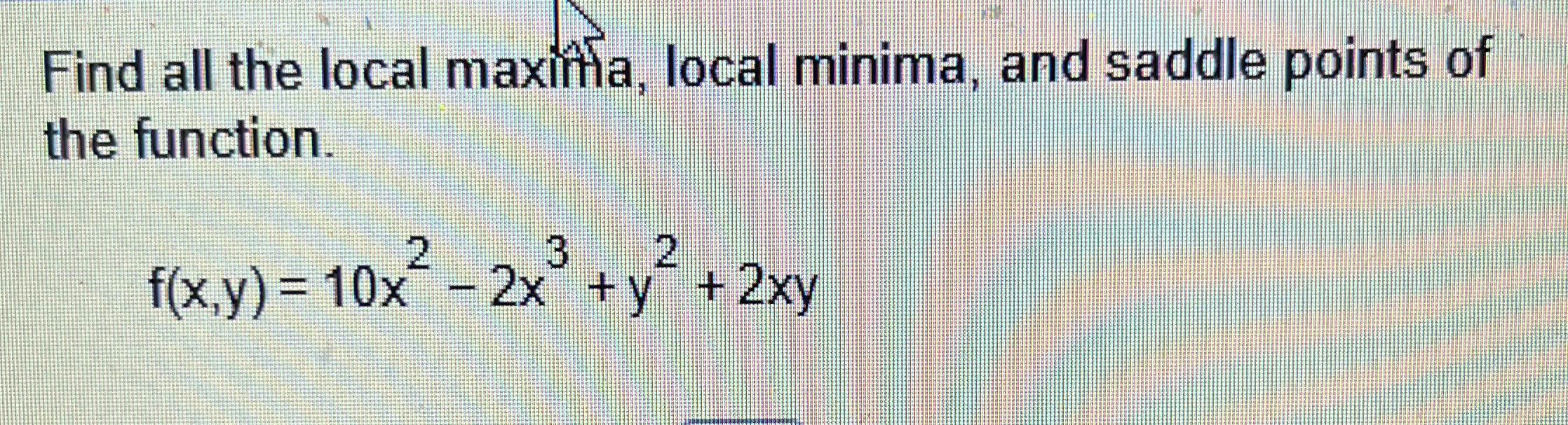 Find all the local maxinfa, local minima, and