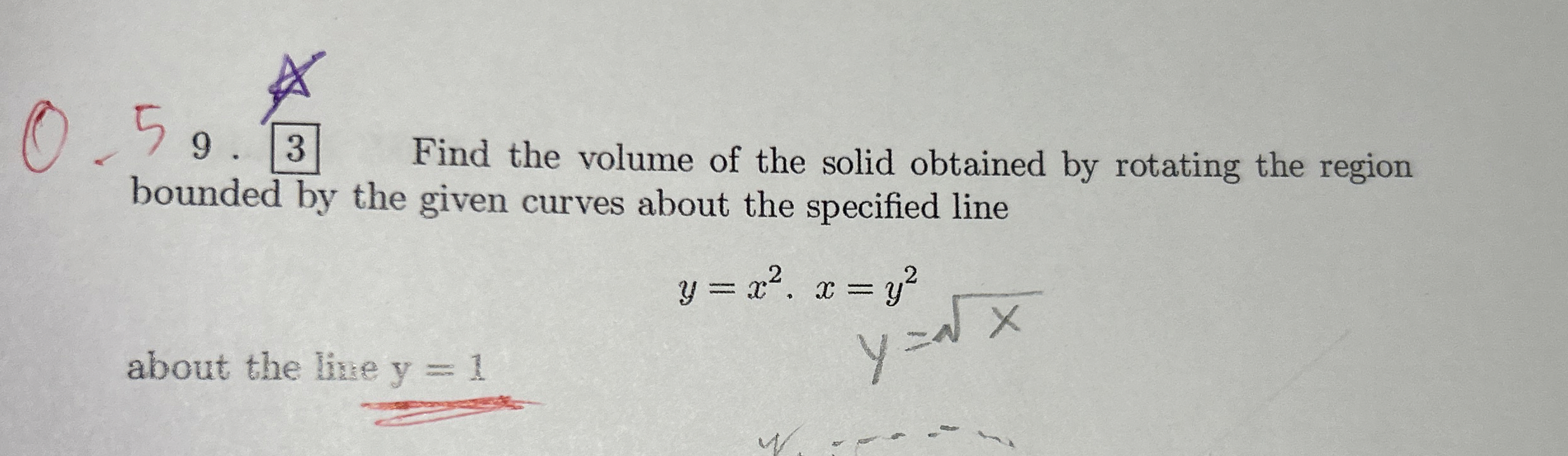 0 . 5 9 . 3 bounded by the given curves about the