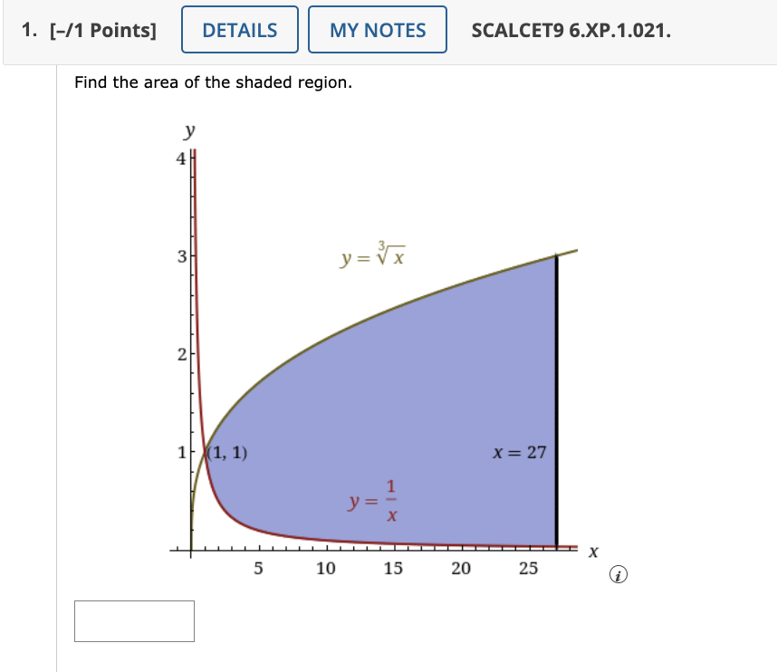 1 . [ - / 1 Points ] SCALCET 9 6 . XP . 1 . 0 2 1