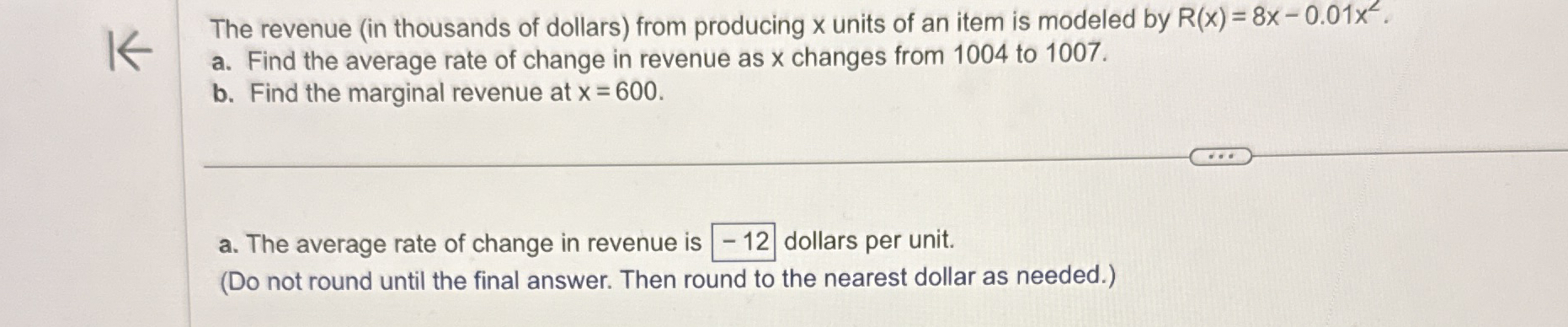 The revenue ( in thousands of dollars ) from