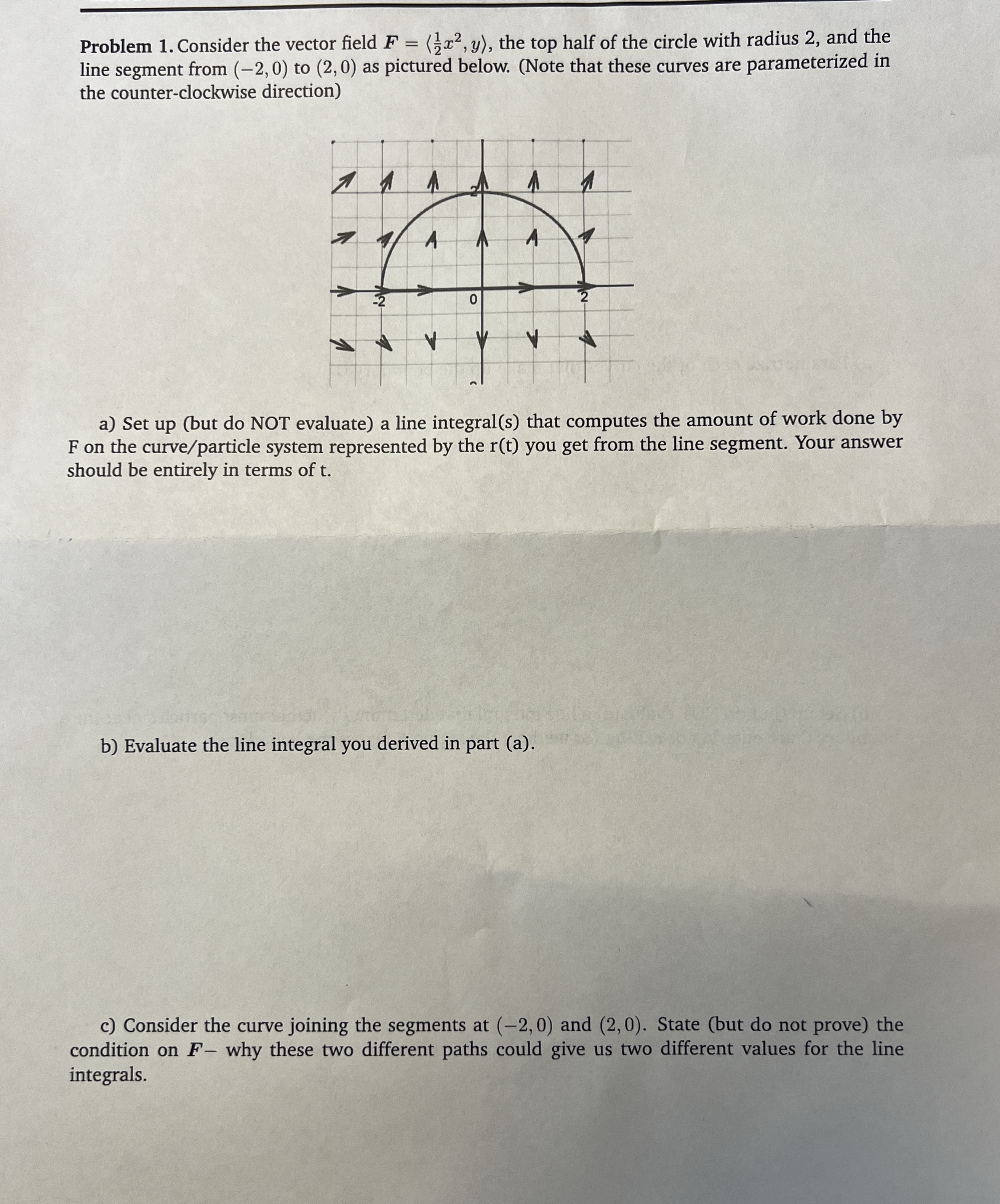 Problem 1 . Consider the vector field F = ( : 1 2
