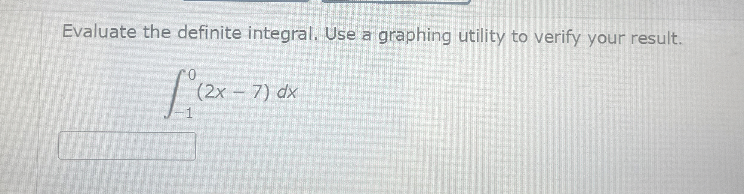 Evaluate the definite integral. Use a graphing