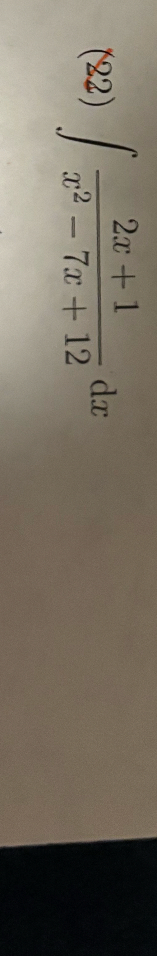 ( 2 2 ) 2 x + 1 x 2 - 7 x + 1 2 d x