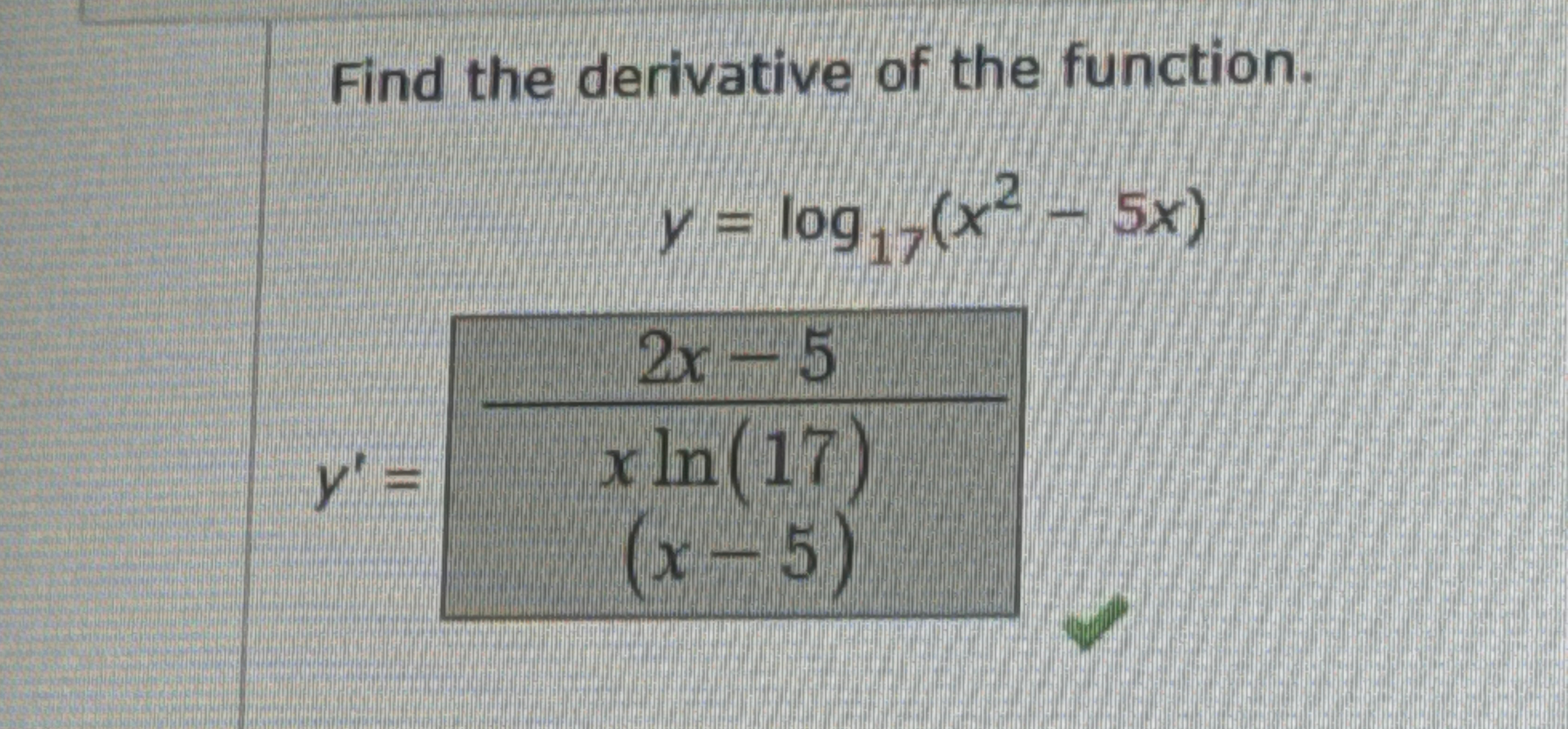 Find the derivative of the function. y ' = y 2 x