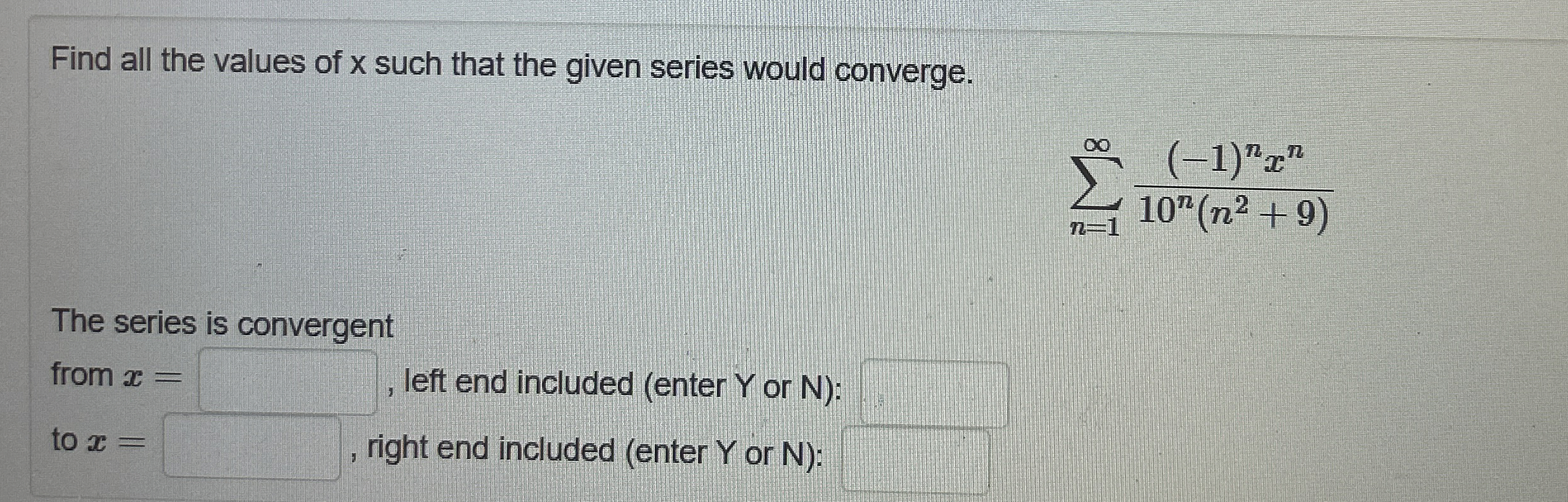 Find all the values of x such that the given