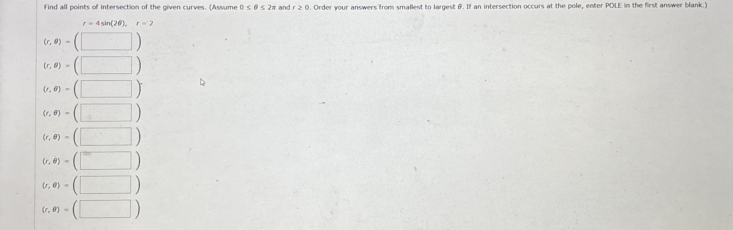 Find all points of intersectionof the given