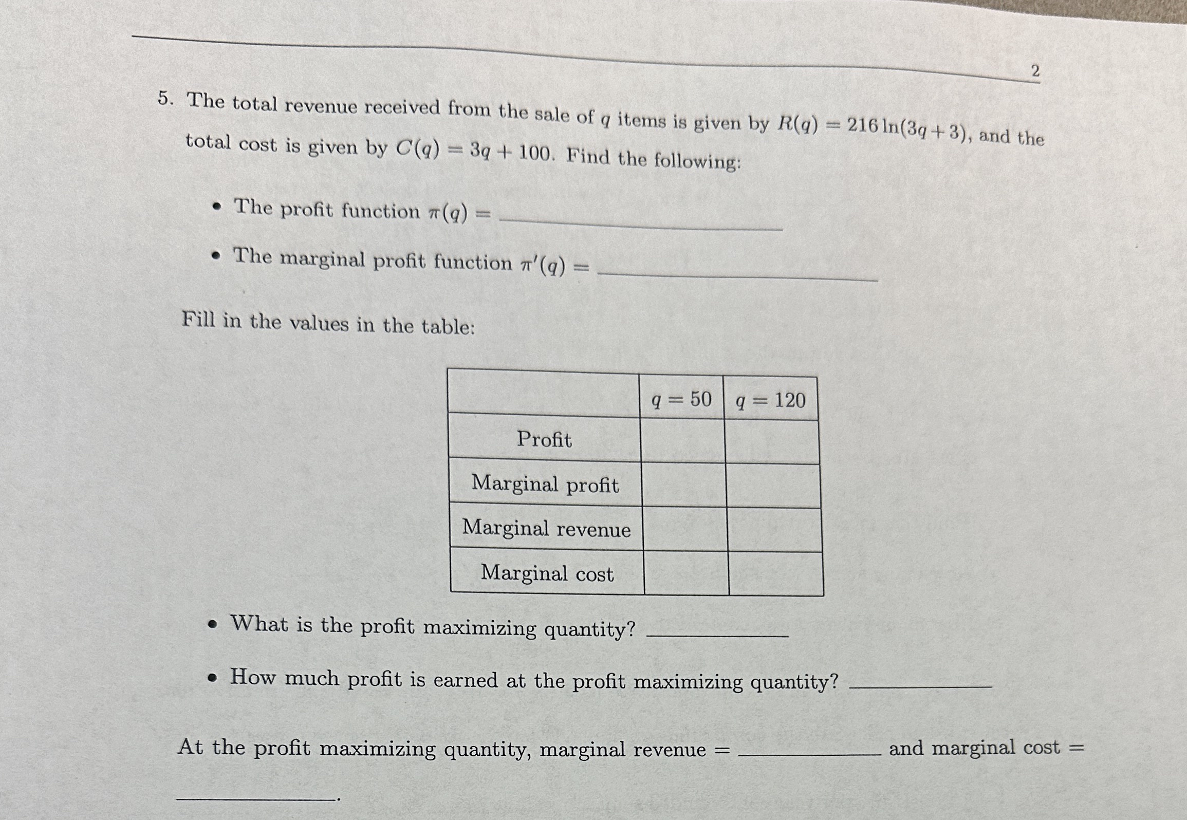 2 5 . The total revenue received from the sale of