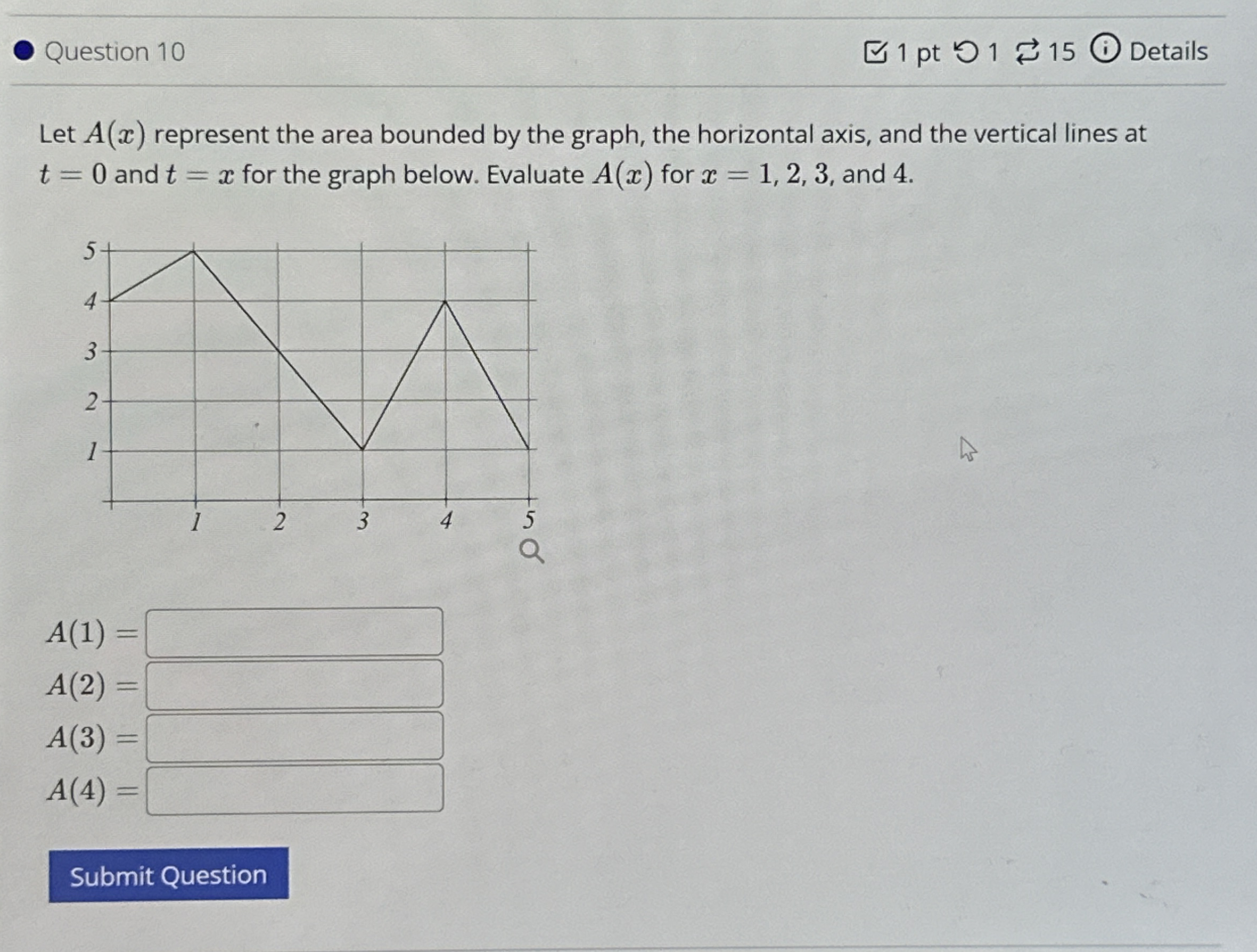 Question 1 0 1 pt 1 1 5 Details Let A ( x )