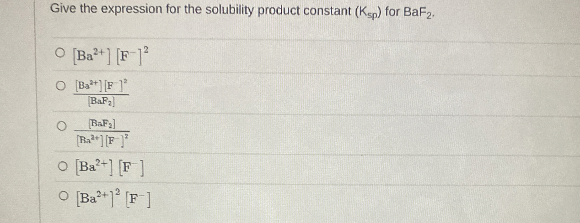 Give the expression for the solubility product