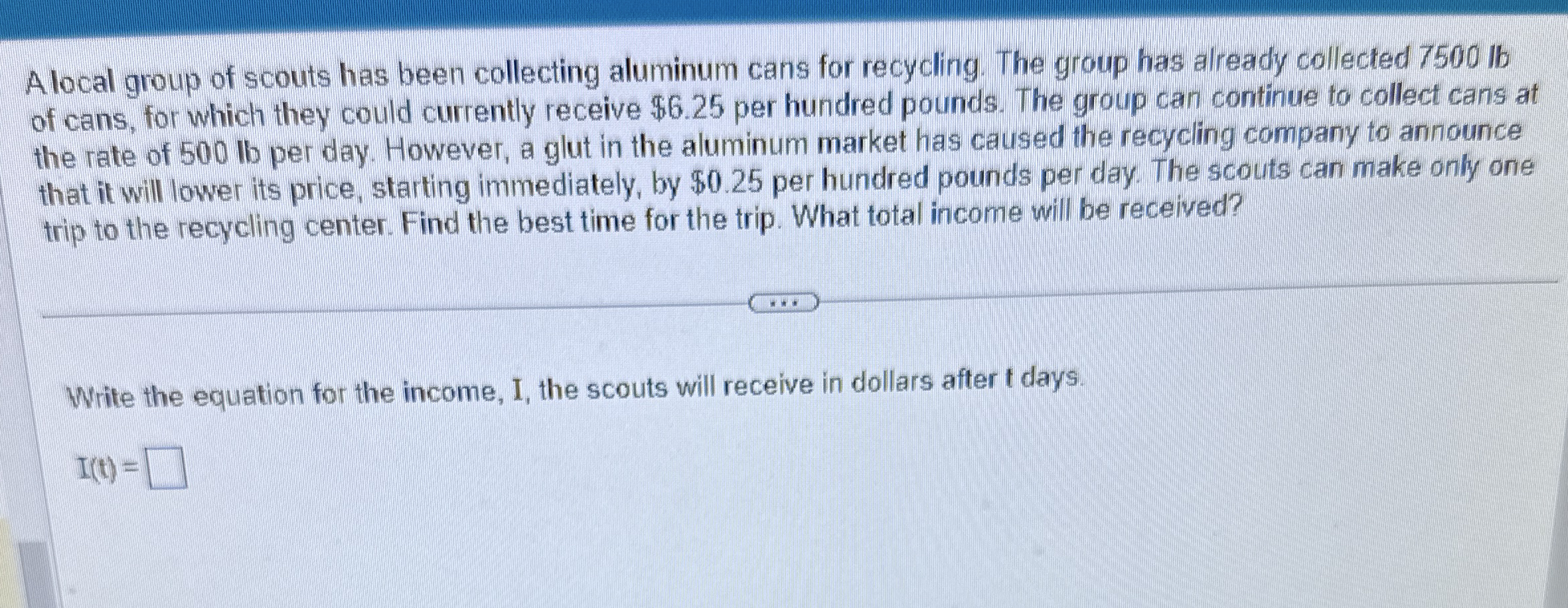 Alocal group of scouts has been collecting