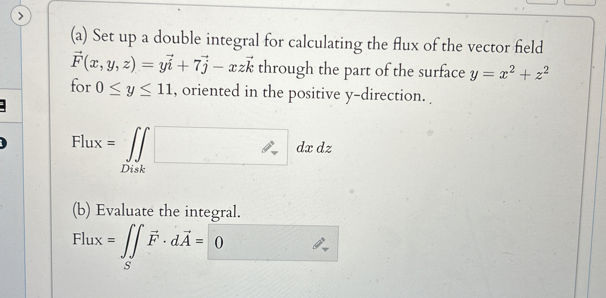 ( a ) Set up a double integral for calculating