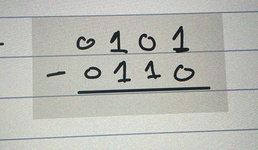 0 1 0 1 - 0 1 1 0 Binary numbers