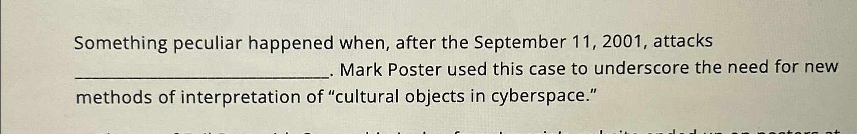 Something peculiar happened when, after the