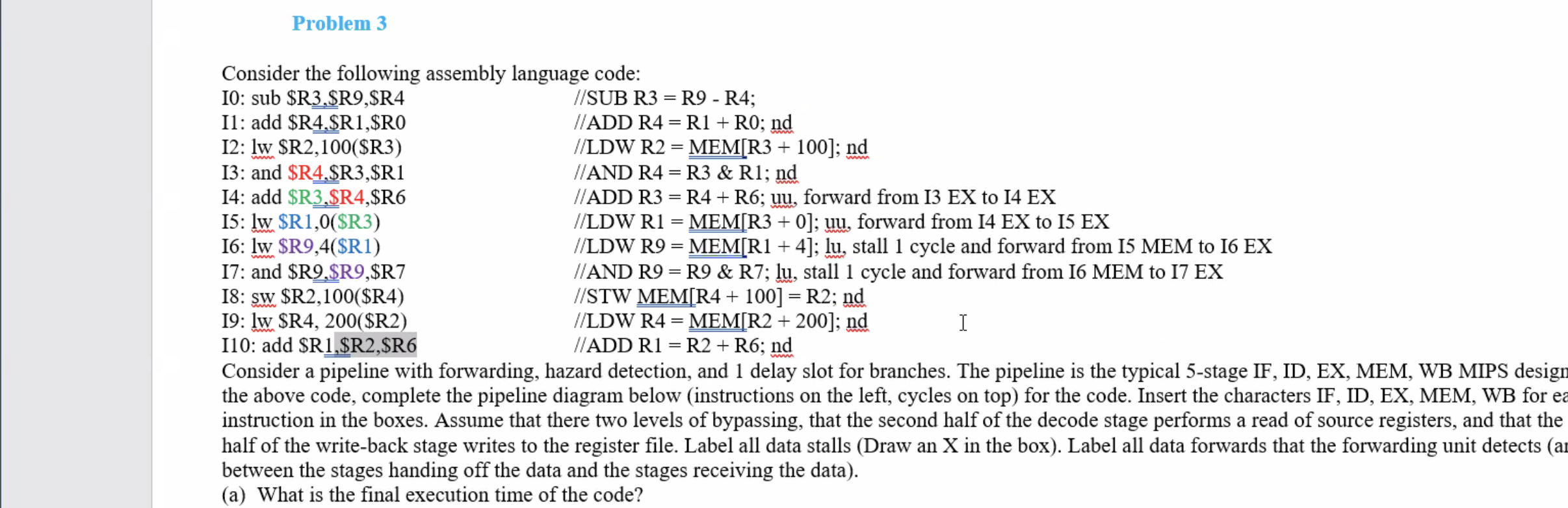 Problem 3 Consider the following assembly