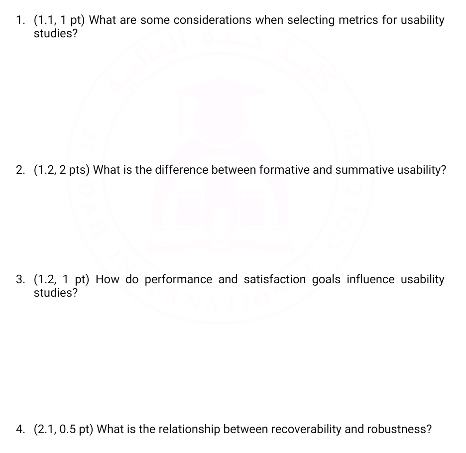 ( Q 1 ) What are some considerations when