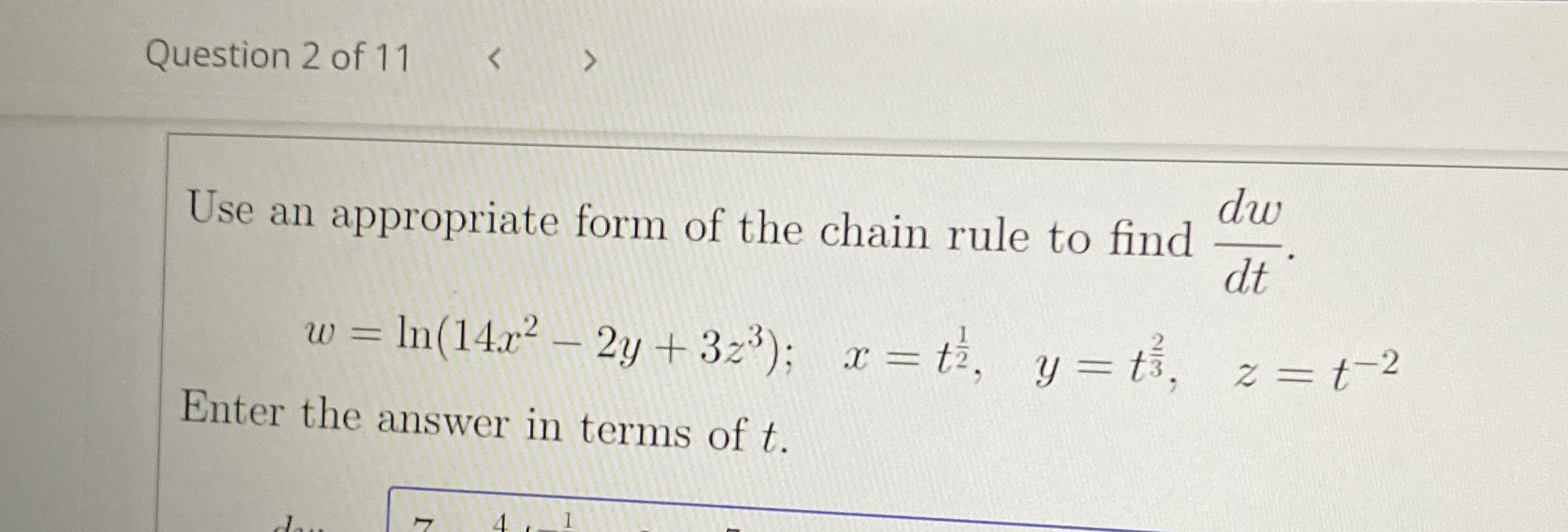 Question 2 of 1 1 Use an appropriate form of the