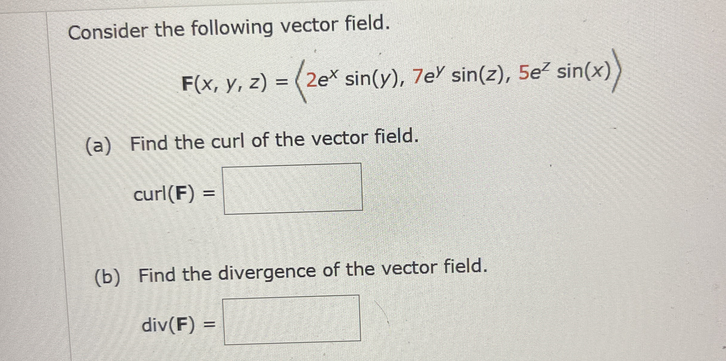 Consider the following vector field. F ( x , y ,