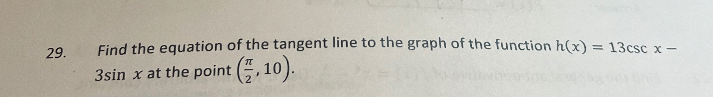 Find the equation of the tangent line to the