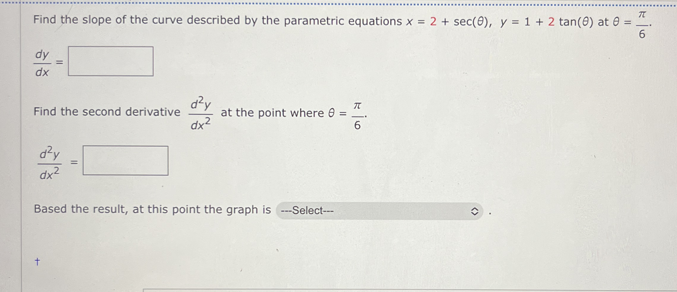 Find the slope of the curve described by the