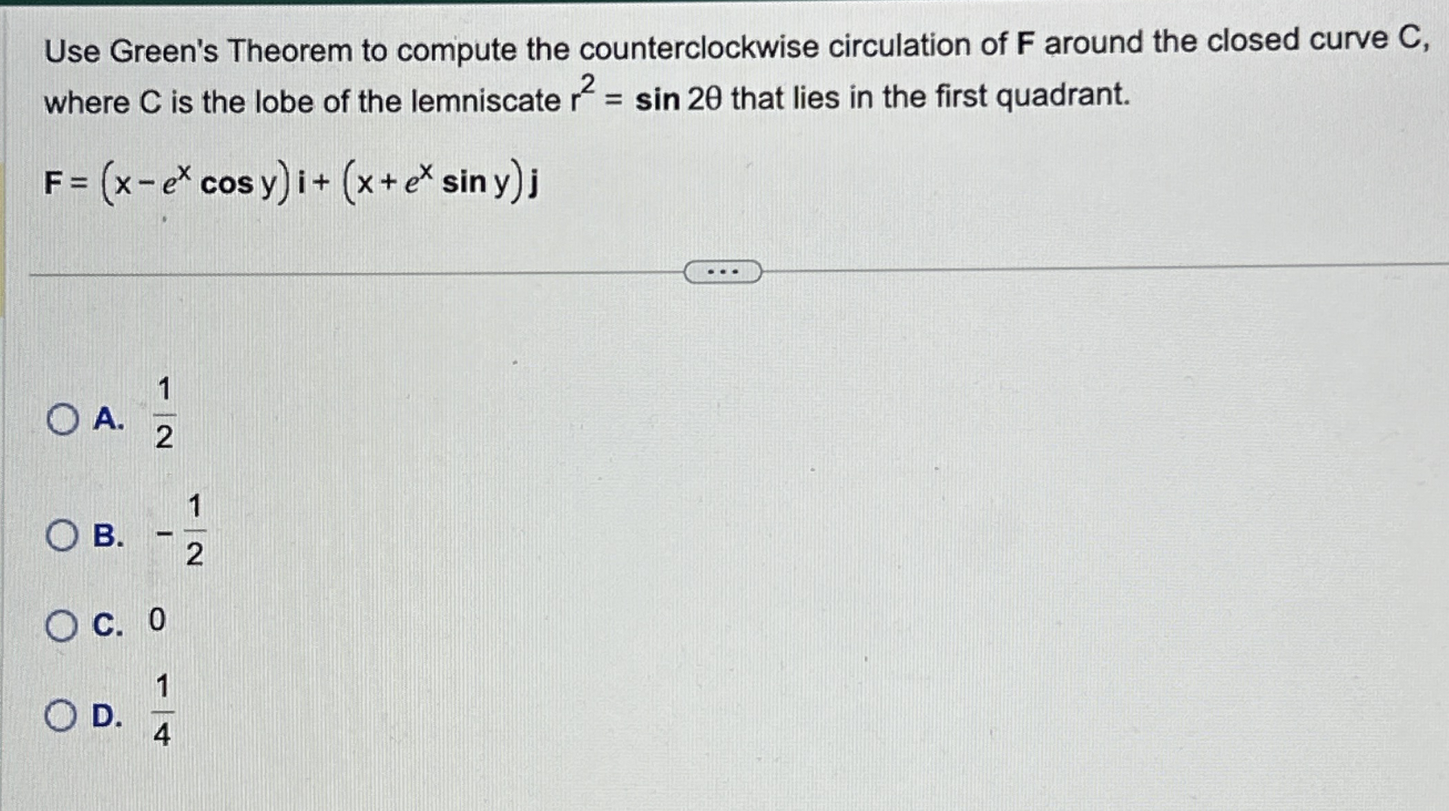 1 . Use Green's Theorem to compute the