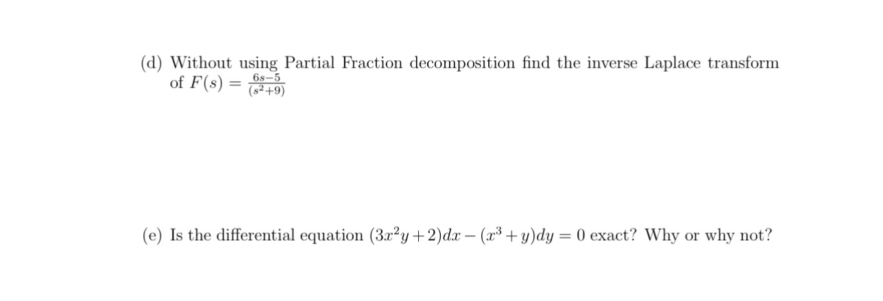 ( d ) Without using Partial Fraction