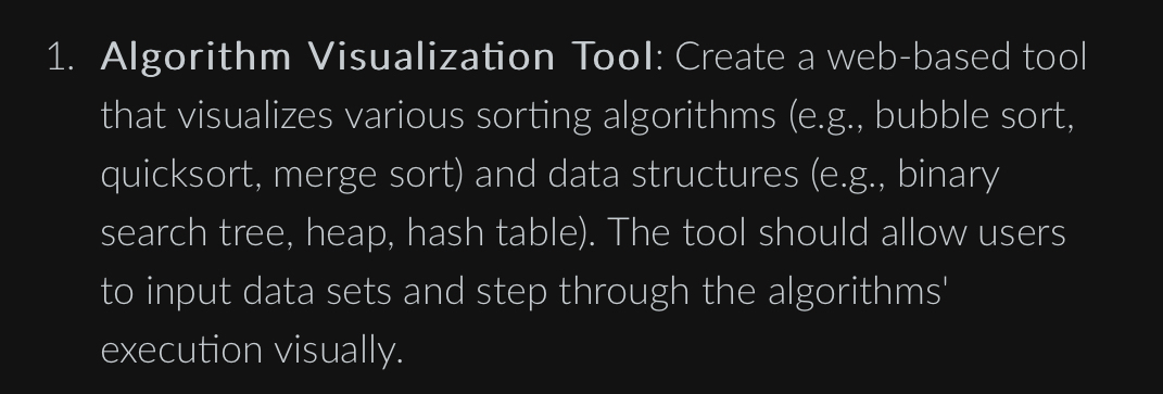 Algorithm Visualization Tool: Create a web -