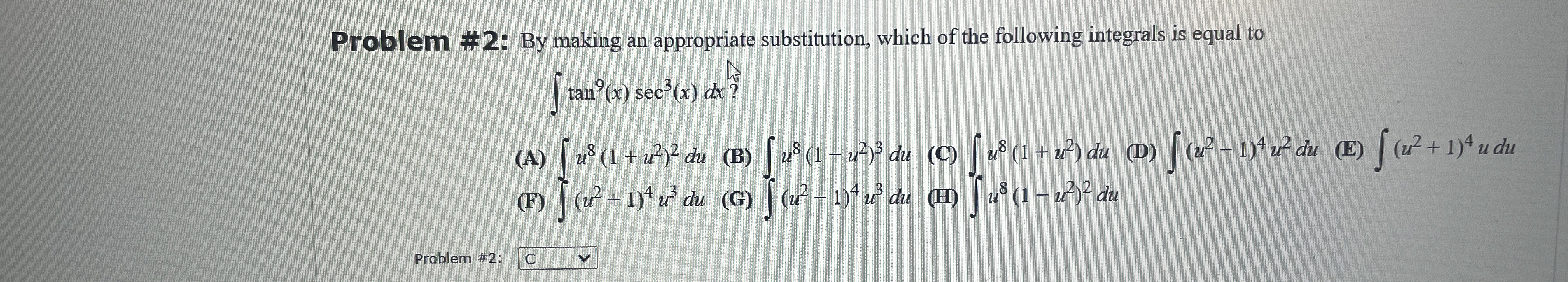 Problem # 2 : By making an appropriate