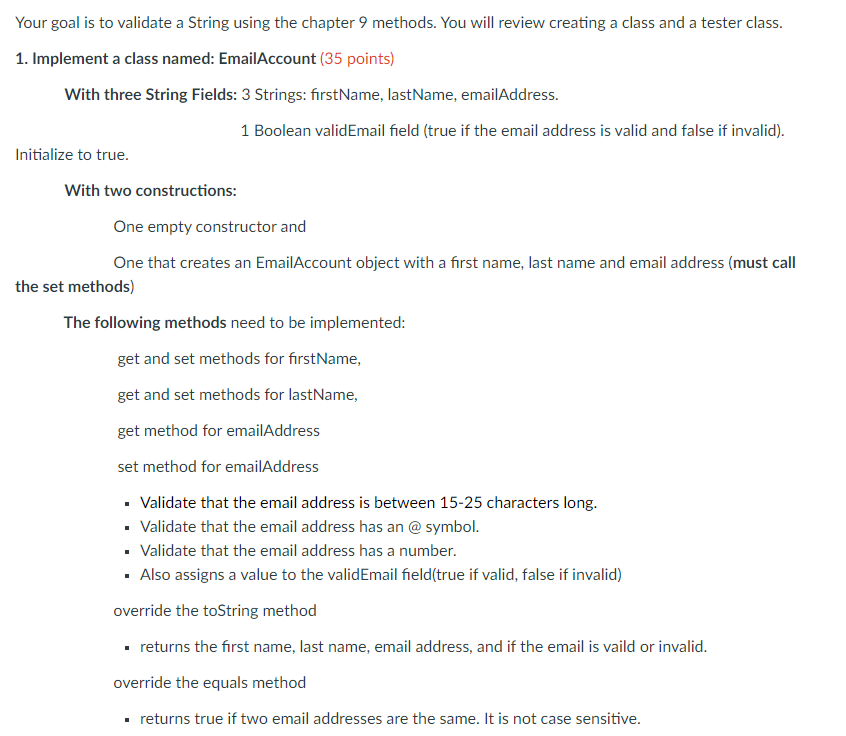Your goal is to validate a String using the