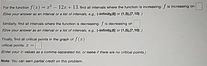 For the function f ( x ) = x 3 - 1 2 x + 1 3 ,