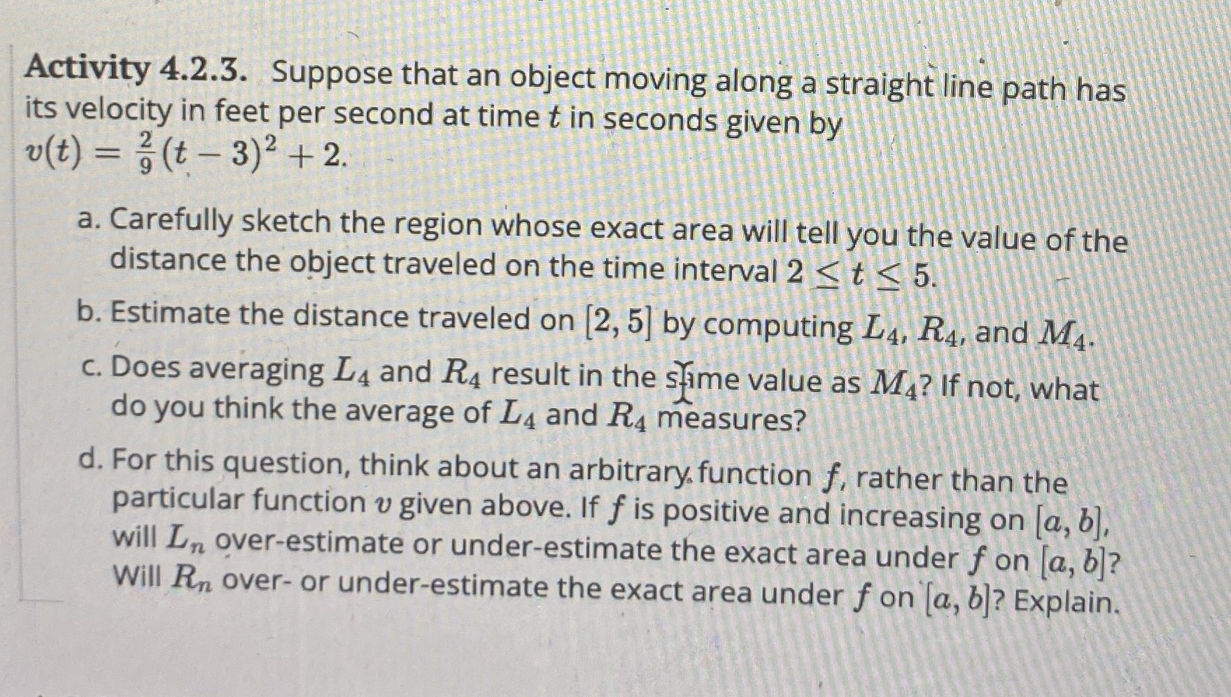 Activity 4 . 2 . 3 . Suppose that an object