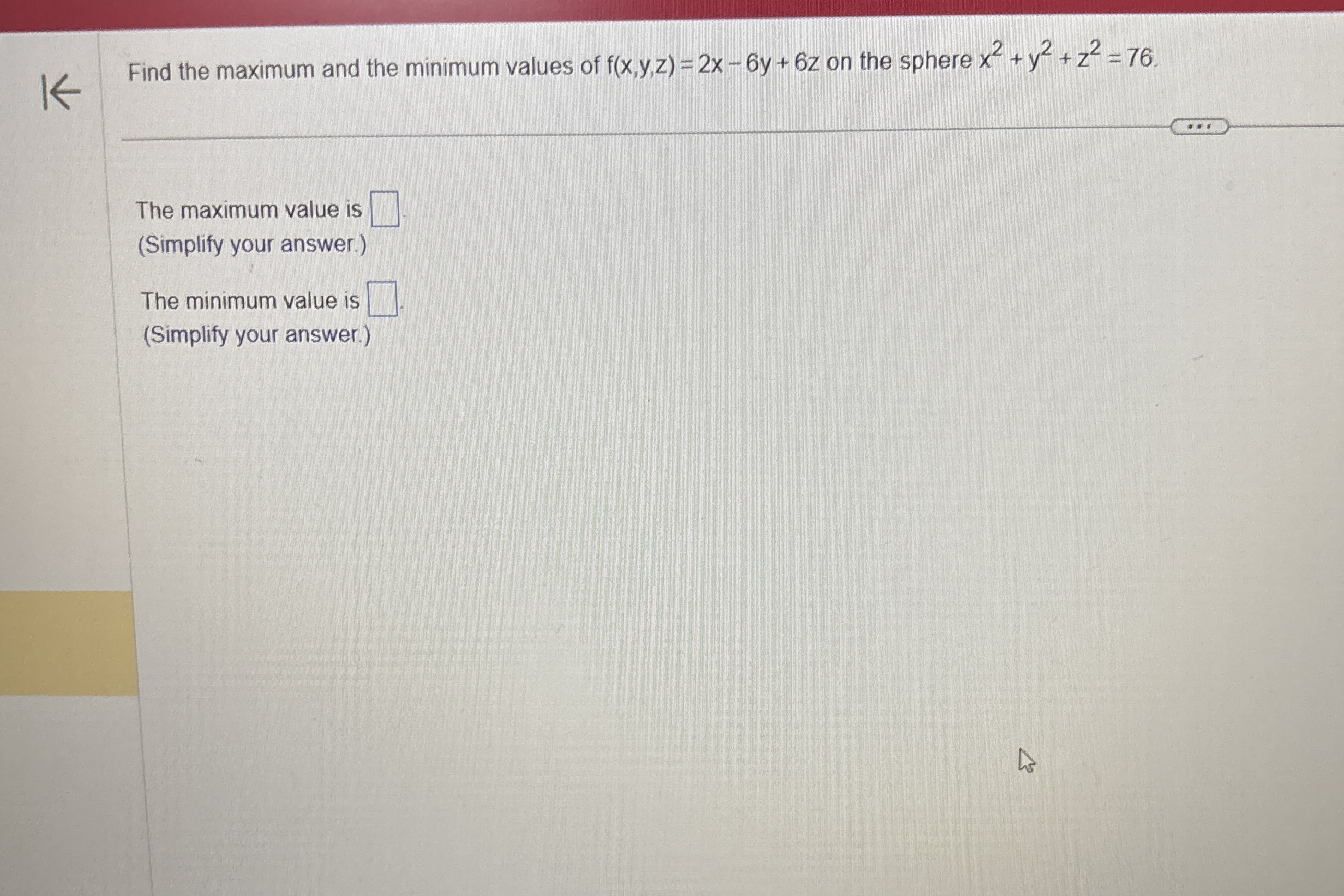 Find the maximum and the minimum values of f ( x