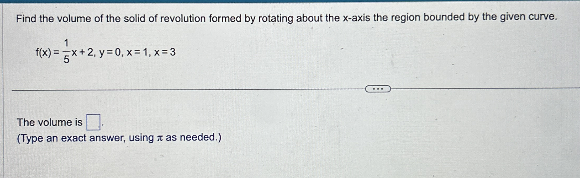 Find the volume of the solid of revolution formed