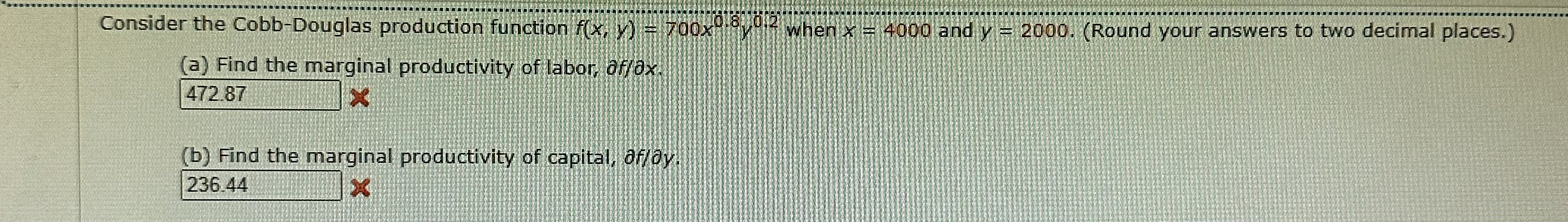 ( a ) Find the marginal productivity of labor af