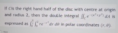 If C is the right hand half of the disc with