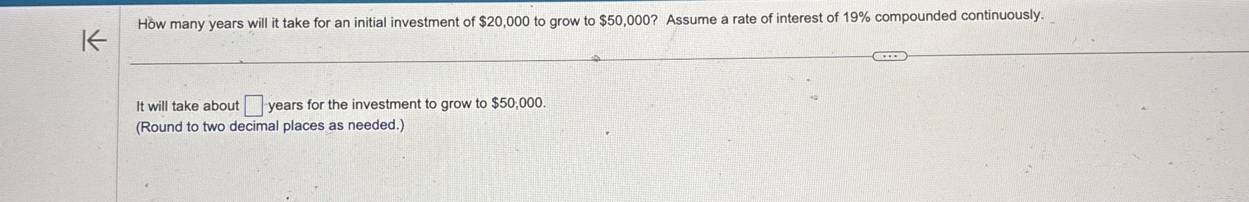H w many years will it take for an initial